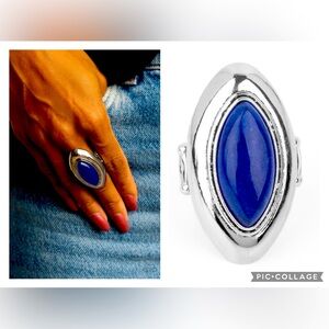 Sahara Seer Silver and LAPIS LAZULI Oval Statement Ring